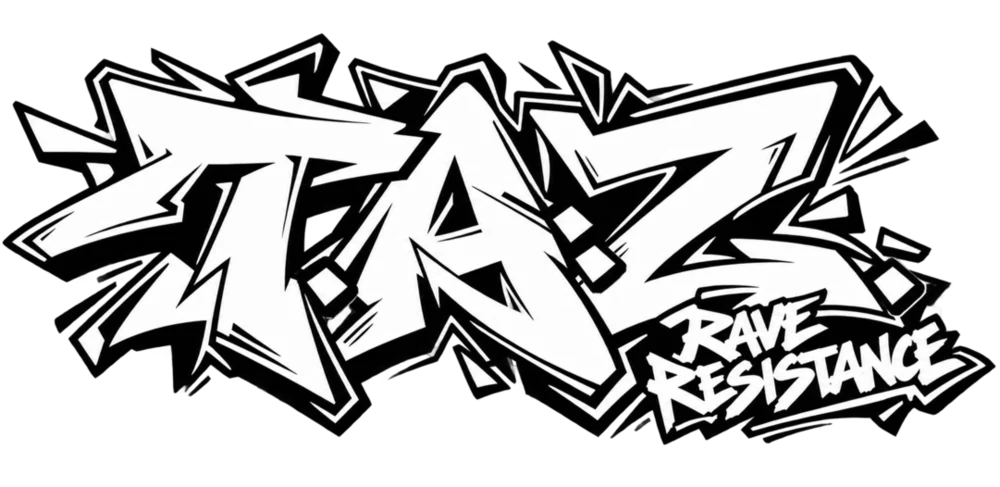 T.A.Z: Rave Resistance, le logo en graffiti